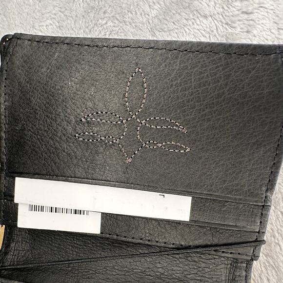 Justin RFID Front Pocket Wallet Brown Genuine Leather Suede Western Boot Stitch - Picture 5 of 9